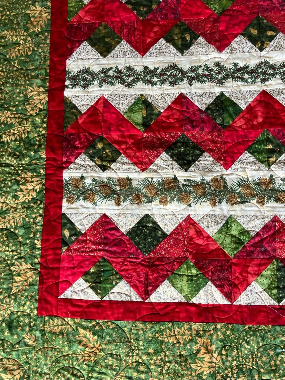 handmade Christmas chevron quilt Full Size